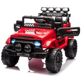 Garvee Camión Eléctrico 12V, Control Remoto, Suspensión, Luces LED, Música, Cinturón de Seguridad, Neumáticos Todo Terreno, 3-6 años, Aire Libre, Rojo