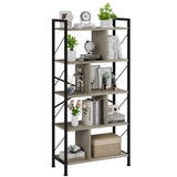 Garvee Estantería Industrial de 5 Niveles 155 cm con Marco Metálico Gris para Sala y Oficina en Casa