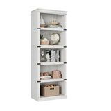 Garvee Estantería Triple Ancha 5 Niveles Madera Blanca Kit Anclaje Antivuelco Sala de Estar 171×62×33 cm - Blanco