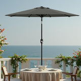 Garvee Sombrilla de Jardín de 270 cm con Manivela e Inclinación Parasol de Terraza con Protección UV50+ - Gris