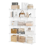 Garvee Estantería de Almacenamiento Cúbica 12 Cubos, Negra, Metal Duradero, Modular y Apilable, Capacidad 10Kg por Cubo, Organizador Práctico, para Sala y Oficina - Blanco