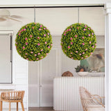 Garvee Bolas Artificiales de Topiaria 32 cm Set 4, PE Duradero, Sin Mantenimiento y Fácil Montaje, para Jardín y Boda, Color Verde