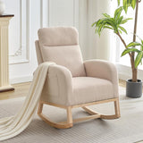 Garvee Sillón Reclinable Moderno con Bolsillo y Respaldo Alto, Asiento Acolchado, Armazón de Madera Resistente, Tela Teddy, Antideslizante, para Salón y Dormitorio - Beige
