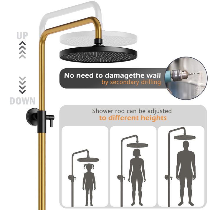 Materiales de alta calidad y cabezal de ducha extra grande