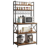 Garvee Keukenrek Estante De Cocina Con 5 Baldas Y 6 Ganchos, Negro, Metal, Para Balcón Y Sala De Estar Vintage