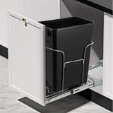 Garvee Estante Extraíble Para Basura Bajo Gabinete Acero Inoxidable Ajustable Deslizante Para Cocina Ordenada Compatible Con Cubo De 30L