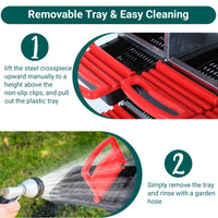 Garvee Caja de Nido para Pollos 2 Niveles 8 Compartimentos, Acero Galvanizado 0.6mm con Tapa Esmaltada, Techo Impermeable, Ventilación Superior, Fácil Recolección, Rojo