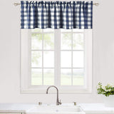 Garvee Cortinas Cortas para Ventana de Café Gingham Cuadros Buffalo Plaid, 38 cm, Poliéster, Filtrado de Luz, Bolsillo para Barra, Cocina y Dormitorio