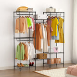 Garvee Armario Portátil Para Ropa Con 4 Barras Colgantes Y 8 Estantes, Estructura Resistente, Negro, Organizador Ajustable Para Hogar