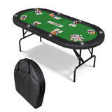 Garvee Mesa Ovalada de Texas Holdem con Superficie Profesional para Eventos de Juegos en Casa 182cm Verde