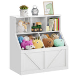 Garvee Estantería infantil 5 cubículos MDF PB almacenamiento libros juguetes 90x42x92cm interior dormitorio niño blanco - Blanco