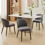 Garvee Juego de 4 Sillas de Comedor Modernas con Respaldo Ergonómico para Cocina y Restaurante, Tapizadas en Tela Transpirable, Patas de Madera, Perfil Delgado, Capacidad 120 kg