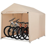 Garvee Cobertizo Para Bicicletas Acero Duradero Protección Segura Uso Exterior Compacto - Caqui