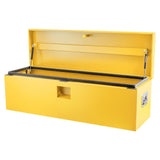 Garvee Caja de Herramientas de Hierro Reforzado MHL, Tapa de Ranura Hidráulica + Cerradura Antitaladro, Montaje Universal 38.1×38.1×60.96cm para Cama de Camión, Amarillo - Amarillo