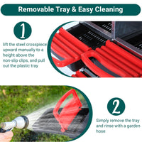 Garvee Caja de Anidación para Pollos 2 Niveles 6 Compartimentos, Acero Galvanizado 0.6mm con Tapa Esmaltada, Techo Impermeable, Bandejas Extraíbles Granjas, Rojo