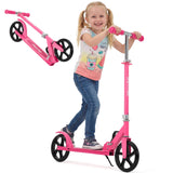 Garvee Patinete Plegable para Niños y Adultos, Scooter de Aluminio con Ruedas Grandes de 20 cm, Manillar Ajustable en 3 Niveles, Ligero para Paseos Urbanos, Rosa Fucsia - Rosa fuerte