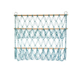 Garvee Hamaca Almacén Peluches Macramé Red Malla Madera Apilada Altura Ajustable Habitación Infantil Azul - Azul