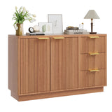 Garvee Bufetera Compacta de Madera con Cajones Suaves para Almacenamiento de Cubiertos en Comedor 120cm Madera - Madera Natural