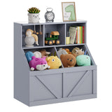 Garvee Estantería infantil 5 cubículos MDF PB almacenamiento libros juguetes 90x42x92cm interior dormitorio niño gris puro - Gris Puro