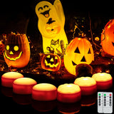 Garvee Halloween Pumpkin Lights 6pcs LED Flameless Candles With Remote Timer Battery Operated For Halloween Decor Orange - Orange