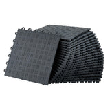 Garvee Set de 50 Baldosas Entrelazadas de PP para Suelo de Garaje y Taller Revestimiento Antideslizante 30x30x1.3cm Negro - Negro