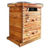 Garvee Kit De Colmena De 10 Marcos Langstroth Con Ventana Acrílica Y Cera De Abeja Para Apicultores Principiantes, Madera De Cedro, Ventilación Amigable, Tamaño Profundo Y Medio