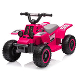 Garvee Quad Eléctrico 6V, Luces LED, Música, Asiento Ergonómico, Batería Recargable, PP y Hierro, 3-6 años, Aire Libre, Rosa Fucsia - Rosa