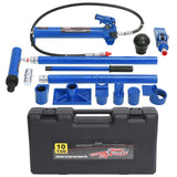 Garvee Gato Hidráulico 10 Ton Kit Porta Power - Bomba Automática, Manguera 1.4m, Acero Resistente, Estuche con Ruedas para Taller y Agricultura - Azul