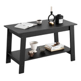 Garvee Mesa de centro Garvee MDF + PB Diseño funcional para sala de estar familiar 80x39x48 cm Negro - Negro