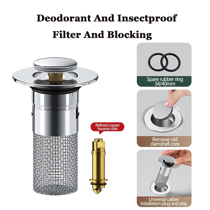 Tapon con cesta integrada para drenaje eficiente