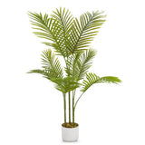 Garvee Planta Artificial de Palma Areca, 105cm, Material PEVA Resistente, Maceta Blanca, para Decoración de Interior - Geranio