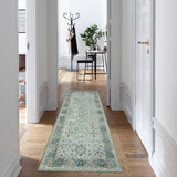 Garvee Alfombra Vintage 80x150cm Verde Poliéster 1200gsm Lavable Antideslizante Bohemio - Verde
