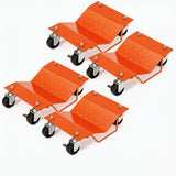 Garvee Set De 4 Ruedas Para Vehculos, Capacidad 2721 Kg, Acero Reforzado, Ruedas Giratorias 360, Freno De Seguridad, Para Coches Y Taller, Negro