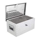 Garvee Caja de Herramientas de Aluminio 51 cm con Placa Diamante, Resistente y Estanca, Cerradura de Acero Inoxidable, Asa Lateral para Camiones y Remolques, Plata - Plata