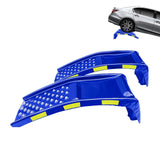 Garvee Rampas Para Coche 2 Unidades De Acero Resistente Antióxido Con Reflectores Nocturnos Para Garaje Y Taller 35in X 13in - Azul