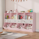 Garvee Organizador De Juguetes Para Niños 7 Cubos, Estantería De Madera, 3 Niveles Con 3 Cajones, Rosa, Para Sala Y Aula
