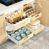Garvee Juego De 2 Cajones Telescópicos Para Cocina Acero Inoxidable Altura Ajustable Organizador Versátil - Negro-40Cm