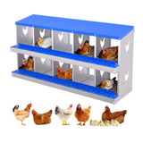 Garvee Cajas De Anidacin Para Pollos 10 Huecos Acero Galvanizado Con Recolector Automtico Para Gallineros Y Granjas - Azul