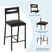 Garvee Juego De Comedor 3 Piezas Con Estantes De Almacenamiento, Sillas Acolchadas, Estructura De Hierro Y Madera, Compacto Para Apartamentos, Negro