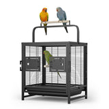 Garvee Jaula Para Pájaros 25in Para Periquitos, Portátil, Ligera, Acero Carbono, Madera, Viajes, Fácil Limpieza