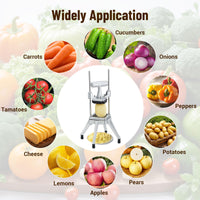 Garvee Cortador Comercial de Verduras y Frutas con Cuchillas de Acero Inoxidable 1/4 Pulg, Mango Ergonómico, Base Antideslizante para Cocina Profesional y Hogar
