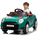 Garvee Coche Elctrico 12V, Control Remoto Preciso, Luces LED Ambientales, Msica Integrada, Neumticos Antideslizantes Resistentes, Seguridad con Cinturn, 3-6 aos, Interior y Exterior, Verde - Verde