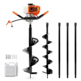 Garvee Taladro De Tierra A Gas 52cc 2-Tiempos Con Kit Completo Para Jardinería Y Construcción, Metal Y ABS, Antivibración, Potente Y Profundo, Color Negro