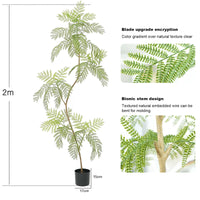 Garvee 2 piezas de árbol artificial Jacaranda-Mimosifolia con hojas realistas y ramas ajustables para decoración interior del hogar