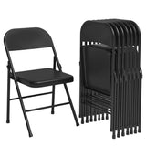 Garvee Sillas Plegables de Acero para Comedor, Respaldo Ergonómico, Capacidad 159 kg, Metal Duradero, Antideslizantes, Juego de 8, Para Oficina y Eventos - Negro