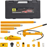 Garvee Kit Hidráulico Porta Power 4 Toneladas Acero Para Reparación De Marcos Y Construcción Con Estuche De Transporte Seguro - Amarillo