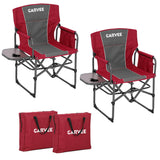 Garvee Silla de Director Oversized Plegable para Camping de Tela Oxford 600D con Mesa Lateral Soporta 181kg Rojo - Rojo & Gris