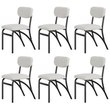 Garvee Sillas De Comedor Bouclé Set De 6 Tapizado Suave Patas Metálicas Arqueadas Para Cocina Y Salón