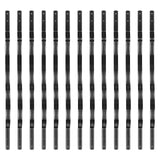 Garvee Set de 50 barandillas de aluminio para terraza, curvadas onduladas, acabado negro mate, 81.92x2.54x0.25cm - Negro