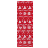 Garvee Alfombra pasillera interior Navidad Garvee copos nieve lavable máquina antideslizante decorativa suave pasillo 60x180cm rojo 1050gsm 100% poliéster defu rong base lavable plegable - Rojo